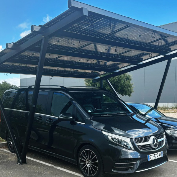 Carport 2 places XL – Complet 6 ou 8kW avec Onduleur hybride
