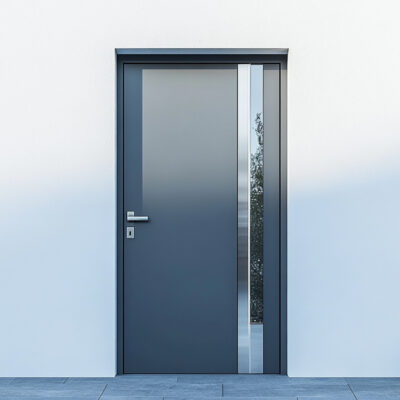 Porte d’entrée aluminium pleine – 1 vantail