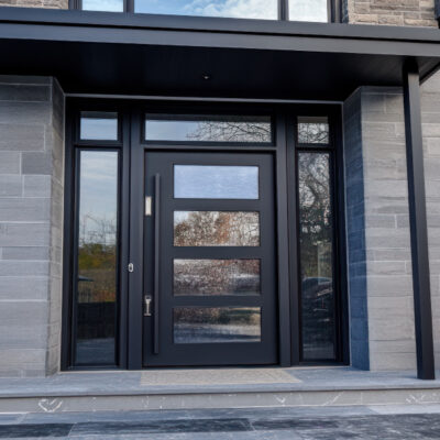 Porte d’entrée aluminium vitrée – 1 vantail