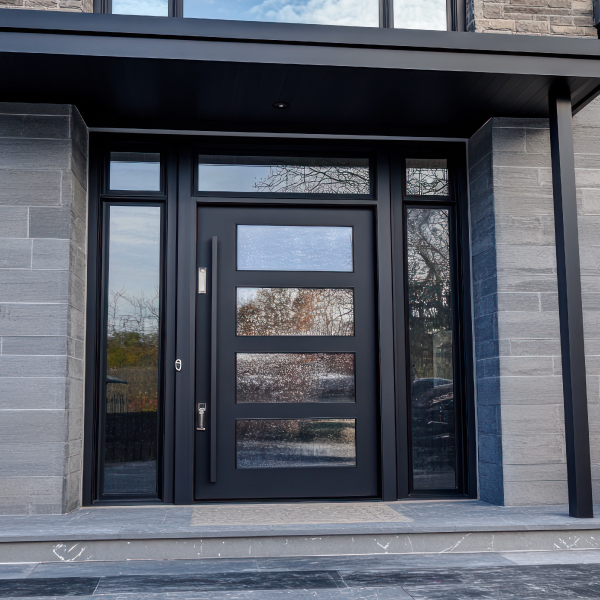 Porte d’entrée aluminium vitrée – 1 vantail