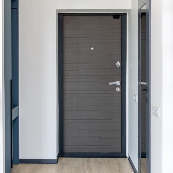 Porte d’entrée PVC pleine – 1 vantail